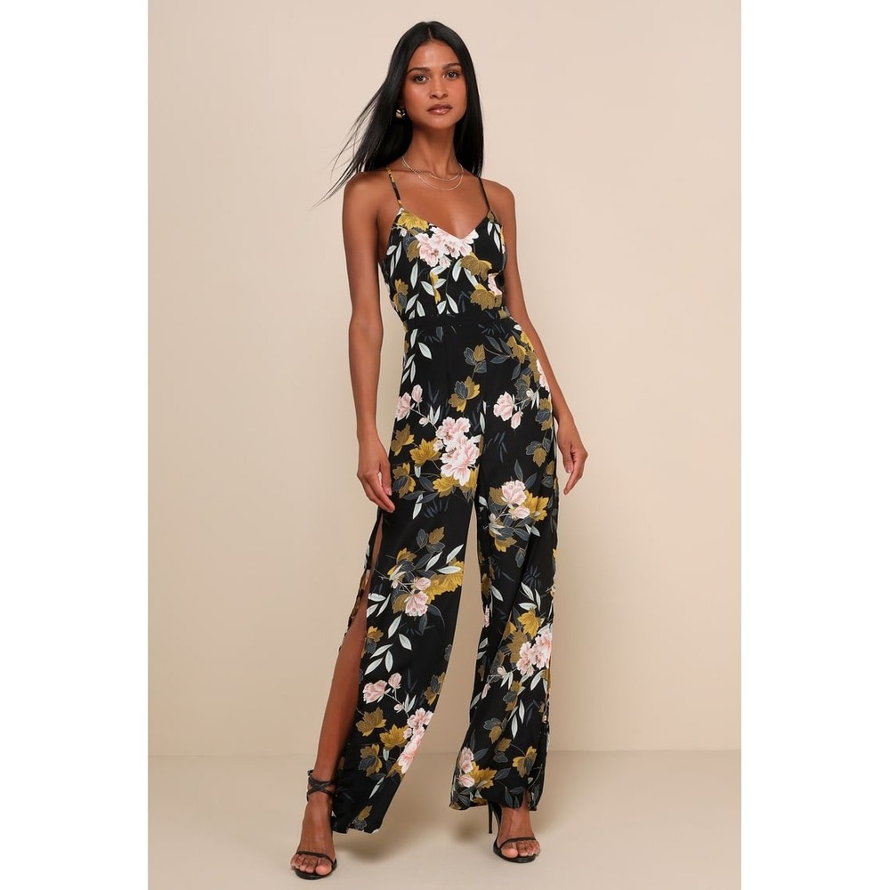 Lulu's Beautiful bloom Wide-Leg Jumpsuit